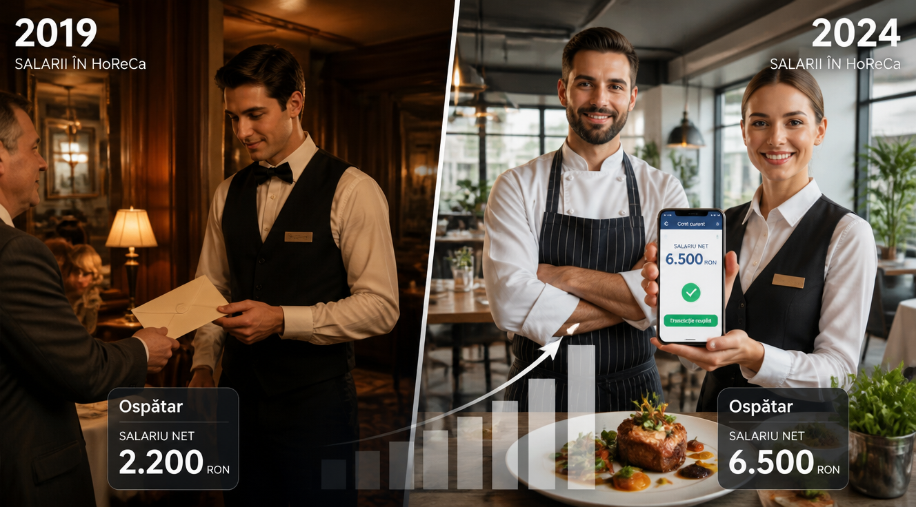 Cât câștigă un angajat în HoReCa în 2024 vs acum 5 ani?