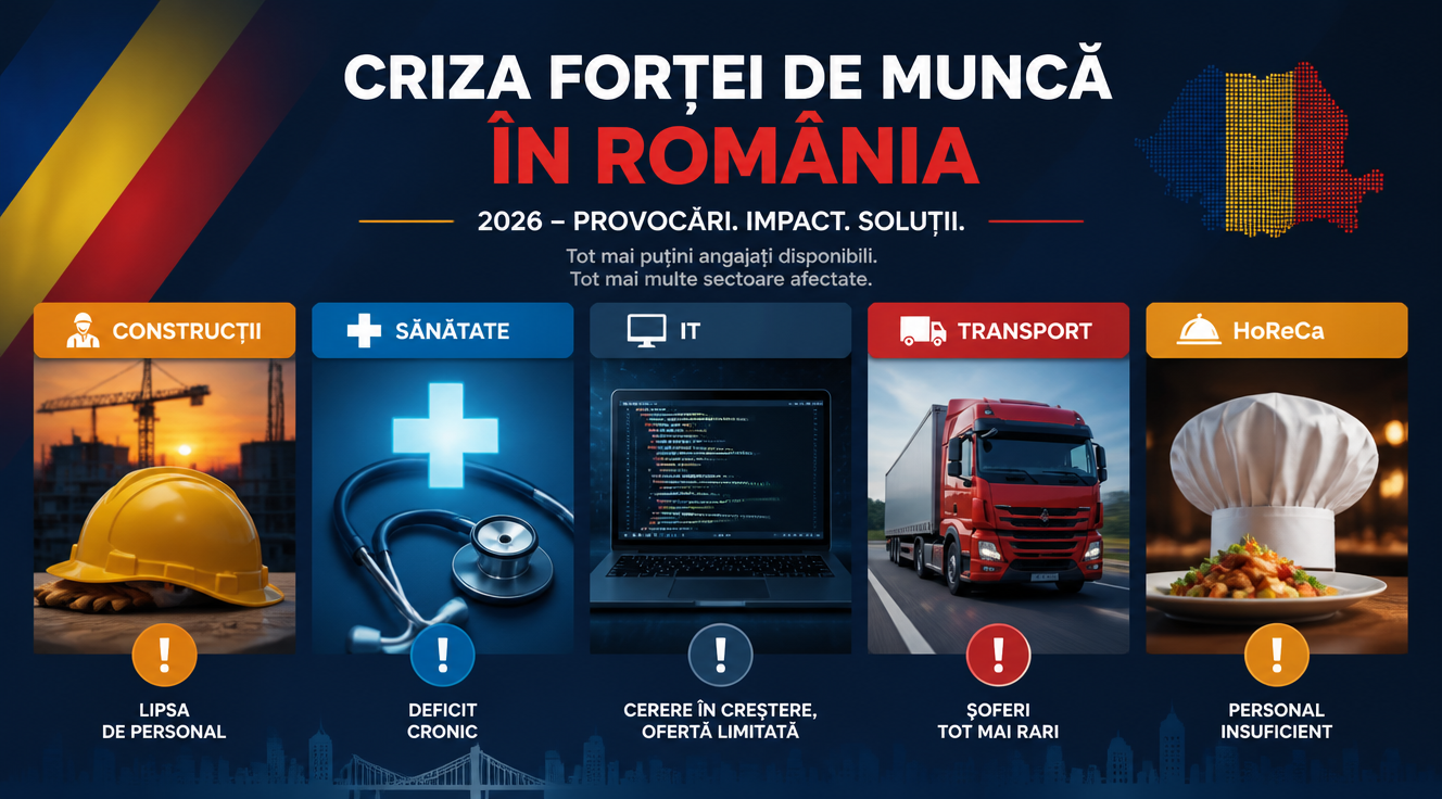 Domeniile cu cel mai mare deficit de forță de muncă în 2026